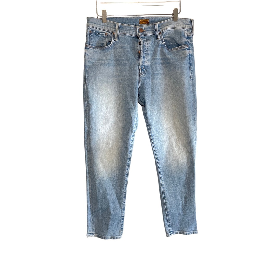 Mother The Scrapper Ankle Light Wash High Rise Button Fly Jeans Size 31 Blue